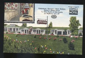 CEDARTOWN GEORGIA HANY'S MOTOR COURT MOTEL INTERIOR ADVERTISING POSTCARD