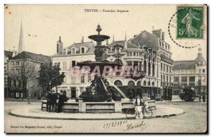 Troyes Old Postcard Fountain Argence
