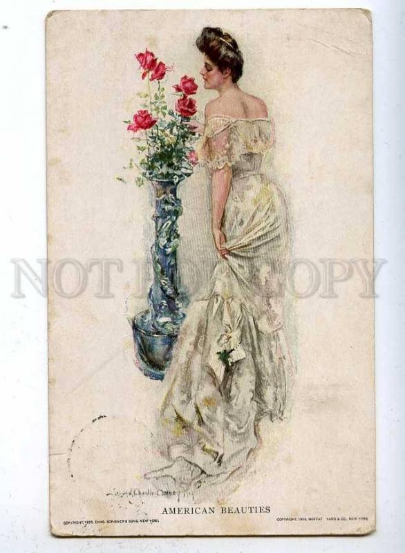 187406 American Beauties w/ Roses by CHRISTY Vintage PC