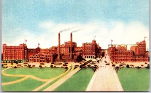 Group of Buildings Home of Budweiser Anheuser Busch St. Louis Missouri Postcard