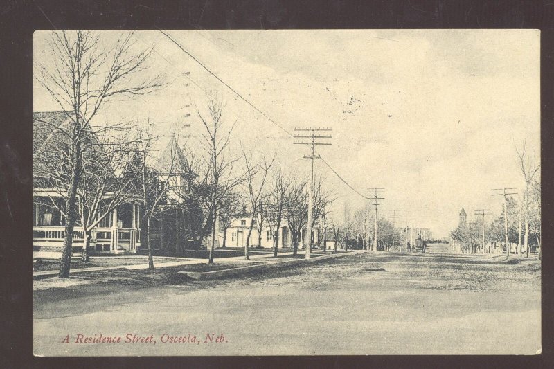 OSCOLA NEBRASK RESIDENCE STREET SCENE 1911 VINTAGE POSTCARD TO DEEPWATER NEB