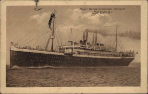 Bremen Steamship Boat Ship  Postally Used c1925 Postcard