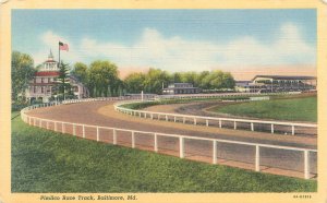 Baltimore Maryland Pimlico Racetrack Unposted Linen Postcard