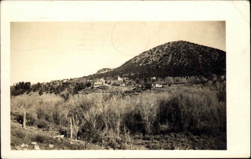 Rural Scene Homes in Distance Saratoga Springs NY Cancel Real Photo Postcard