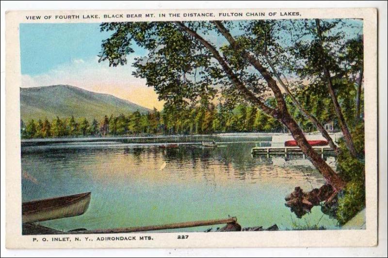 NY - Fourth Lake, Fulton Chain, Adirondacks   (crease)