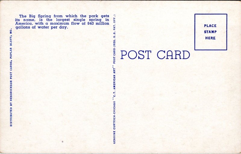 Postcard MO Van Buren - Big Spring State Park - Big Spring