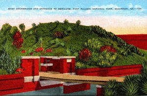 Georgia Savannah Fort Pulaski National Park Moat Drawbridge and Entrance To D...