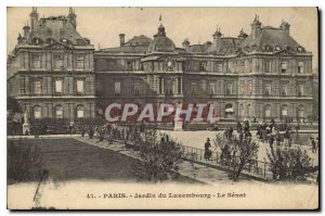 Postcard Old Paris Luxembourg Garden the Senate