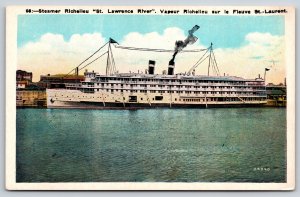 Great Lake Ships~Steamer Richelleu St Lawrence river~Vintage Postcard