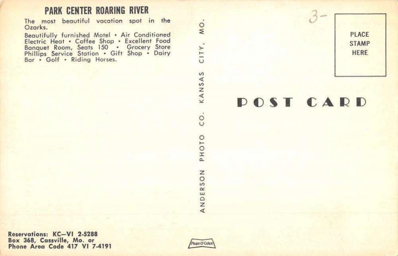 Cassville Missouri Park Center Roaring River Multiview Vintage Postcard K82323