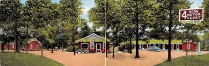 BAINBRIDGE Georgia GA~FOUR ACRE MOTOR COURT Roadside Motel BI-FOLD 1954 Postcard