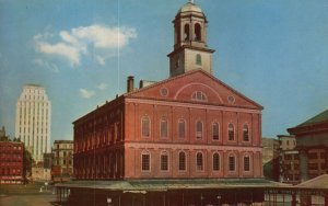 Vintage Postcard Faneuil Hall Dock Square Cradle Of Liberty Boston Massachusetts