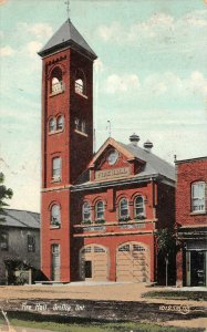 FIRE HALL ORILLIA ONTARIO CANADA POSTCARD 1911