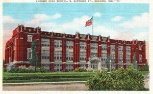 Vintage Postcard 1920's View of High School Building Kokomo Indiana IND