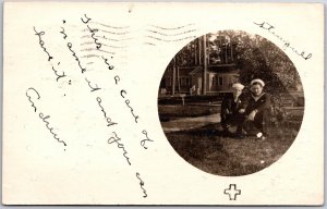 North Carolina NC, 1908 US Naval Hospital, Portrait Of Two Men, Vintage Postcard