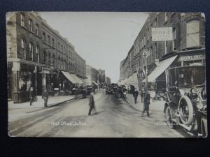 London SUTTON HIGH STREET Animated Street Scene c1912 RP Postcard by S.& W.