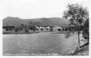 J49/ Caryville Tennessee Postcard RPPC c40-50s Cline Cove Lake State Park 67