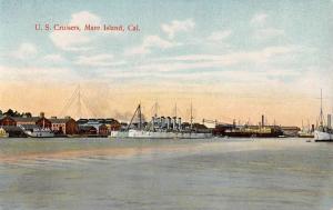 Mare Island California US Cruisers Waterfront Antique Postcard K106386