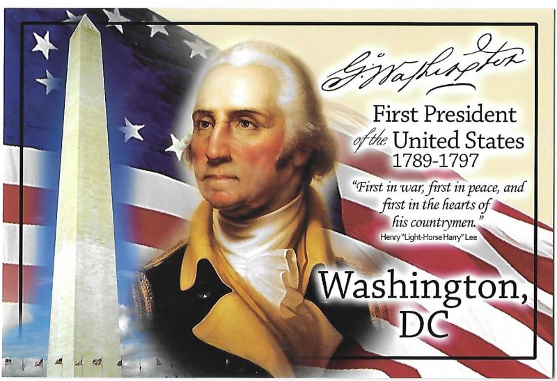 Washington DC First President George Washington 1789-97 4 by 6