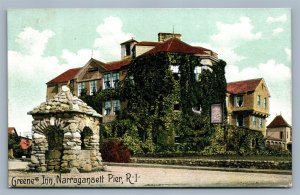 NARRAGANSETT PIER RI GREENEis INN ANTIQUE POSTCARD