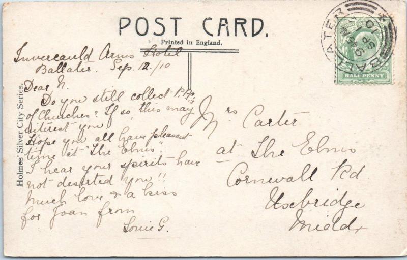 RPPC  CRATHIE, SCOTLAND,  CRATHIE KIRK ( CHURCH)   c1910s  Postcard