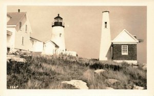 Light At Pemaquid Point Lighthouse Lorimer E. Brackett Real Photo Postcard