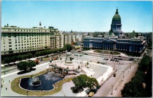 Postcard Argentina Buenos Aires Plaza del Congreso Pan American World Airways