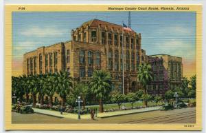 Maricopa County Court House Phoenix Arizona 1946 linen postcard