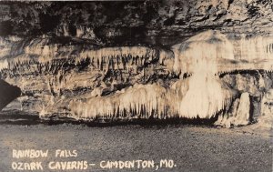 J42/ Camdenton Missouri RPPC Postcard c1940s Rainbow Falls Ozark Cave 131