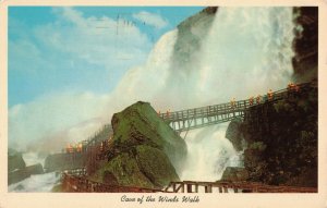 c.1915-30 Waterfalls Mist Walk Bridges N.Y. Postcard 2T6-209