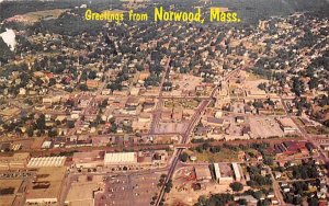 Greetings from Norwood, Mass. Massachusetts Postcard