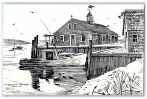 1940 Cape Cod Fish Pier Cape Cod Massachusetts Unposted Vintage Antique Postcard