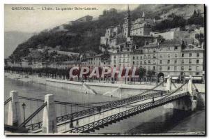 Postcard Old Bridge Grenoble L & # 39Isere St Lawrence area