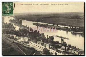 Old Postcard Environs De Rouen Bonsecours View Of The Vallee de Seine