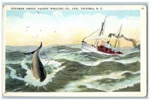 1956 Steamer Orion Pacific Whaling Co. Ltd. Fishing Victoria Canada BC Postcard