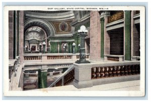 c1930 East Gallery State Capitol Madison Wisconsin WI Unposted Postcard