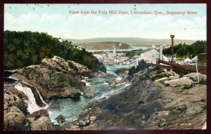 dc1208 - CHICOUTIMI Quebec Postcard 1910s View from Pulp Mill Dam