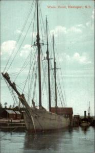 Hantsport Nova Scotia Water Front Schooner Ship c1905 Postcard