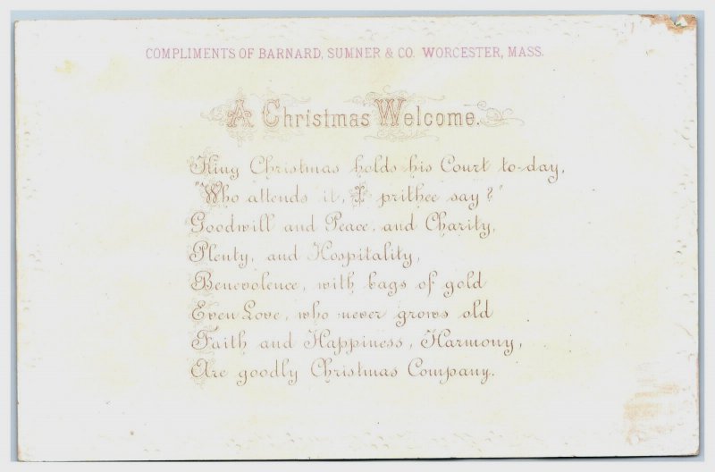 1880s-90s Embossed King Christmas At Court Lovely People Gathering &T