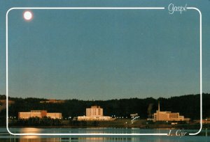 CONTINENTAL SIZE POSTCARD FULL MOON OVER THE GASPE QUEBEC CANADA