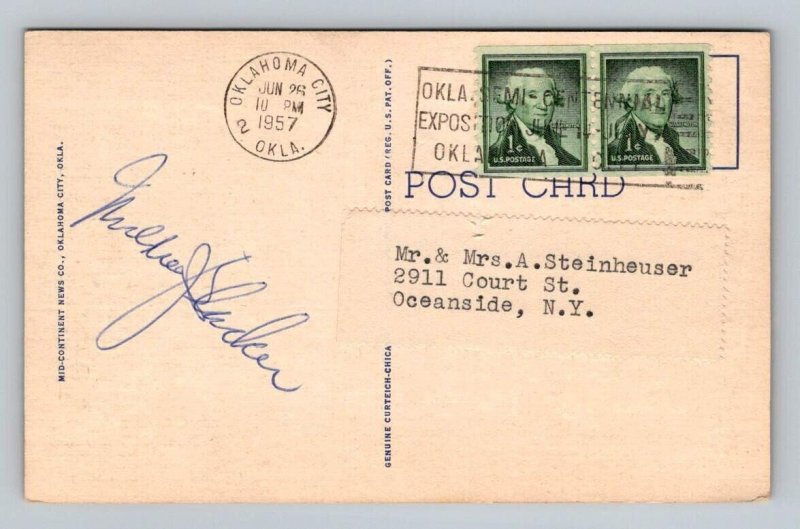 Oklahoma City Large Letter Postcard 1957