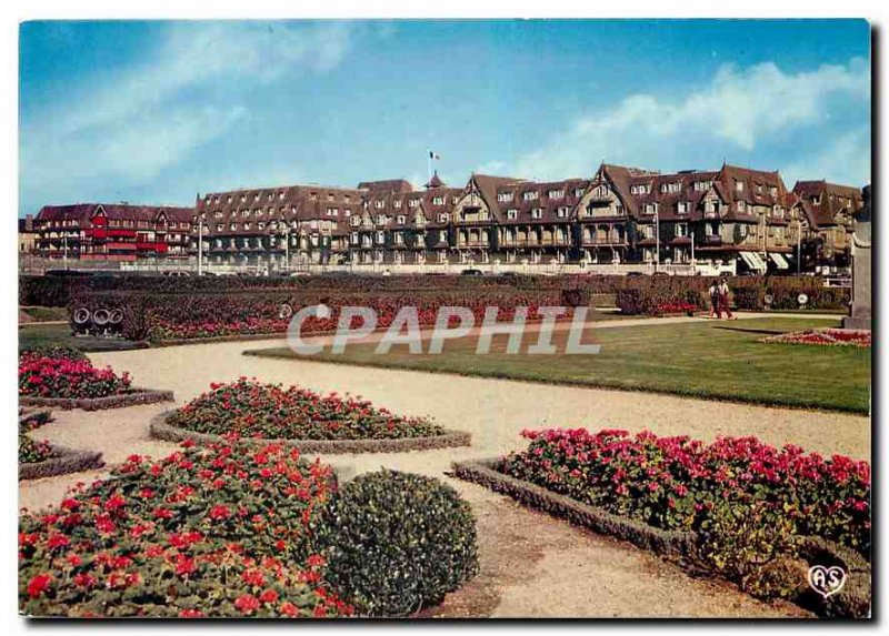 Modern Postcard Deauville Calvados flowery beach of Normandy Hotel