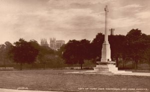 City of York War Memorial and York Minster, United Kingdom, Vintage Postcard