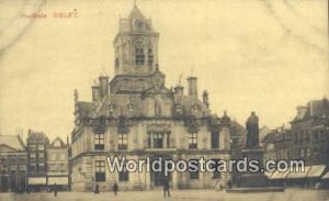 Stadhuis met Standbeeld Minckelers Delft Netherlands Unused 