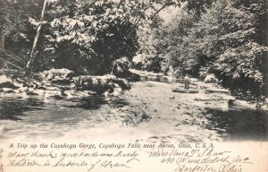 Vintage Postcard 1906 A Trip Up The Cuyahoga Gorge Waterfalls Near Akron Ohio