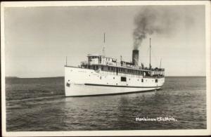 Mackinaw City MI Steamer Ship Algomah II Real Photo Postcard