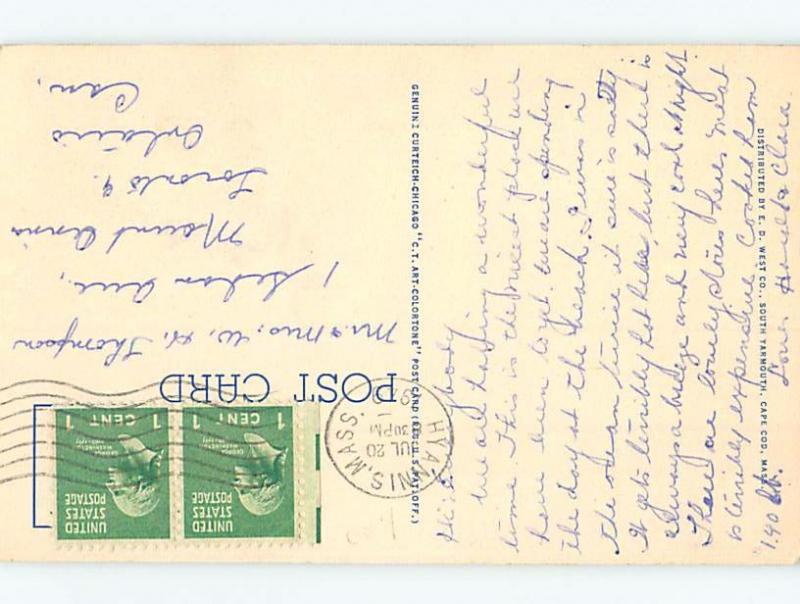 Linen HARBOR SCENE Cape Cod - Hyannis Massachusetts MA hp7835