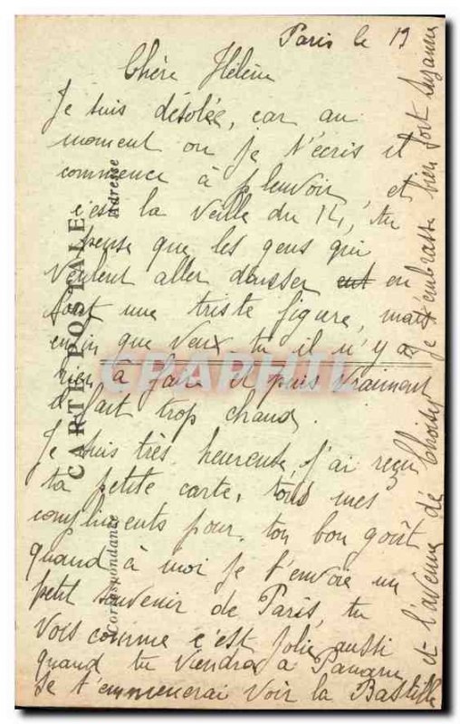 Postcard Old Paris Bastille Square