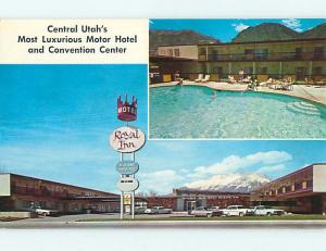 Unused Pre-1980 OLD CARS & ROYAL INN MOTEL & RESTAURANT Provo Utah UT u4490@