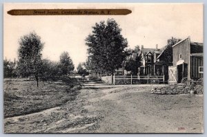 K48/ Centerville Station New York Postcard c1910 Street Scene Homes Livery 451